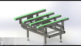 conveyor with pneumatic transfer.