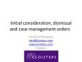 Initial consideration, Dismissal, Case management orders in the ET Rules 2013