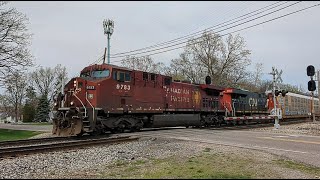 4/15/23: CP AC44CW #9780 \u0026 CN ES44AC #3853 head west @ Romulus w/ CPKC 231