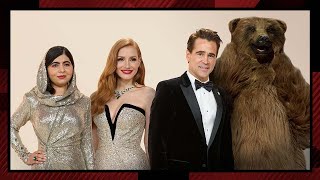 Jimmy Kimmel Asks Questions to Cocaine Bear, Malala, Colin Farrell & Jessica Chastain | 95th Oscars