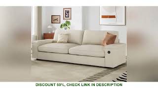 Oversized Loveseat Sofa with Storage and 2 USB Charging Ports, Removable Sofa Cover