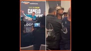 “Get the f*** out of here “ - @Canelo tells Andrade as he crashes Canelo post press conference.