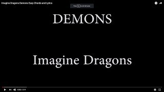 Imagine Dragons   Demons Easy Chords and Lyrics (3rd)
