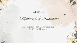 Wedding Of Mukund \u0026 Shahana