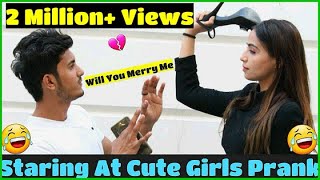 Staring At Cute Girls || Prank with Love || Sam Khan