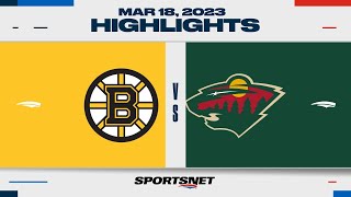 NHL Highlights | Bruins vs. Wild - March 18, 2023