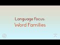 Language Focus - Word Families