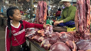 Market show: Chef Pich buy beef meat to make Cambodian's braised beef - Cooking with Sreypich