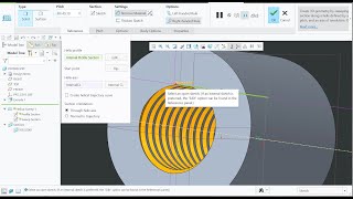 How to make proper internal threads with crest flat and roof flat dimensions In Creo
