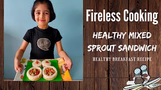 Fireless Cooking Recipe - Healthy Mixed Sprout Sandwich | No Fire Recipes | Kids Easy Recipes