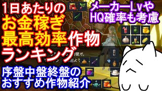 【ハーヴェステラ攻略】お金稼ぎ最高効率作物はこれ！HQ率やメーカーLvも考慮した1日あたりに稼げる額ランキングを紹介【Harvestella】