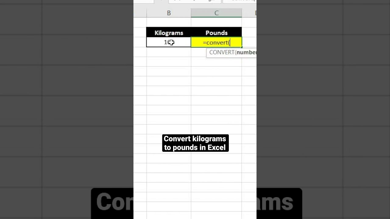 Convert Kilograms to Pounds in Excel! #excel