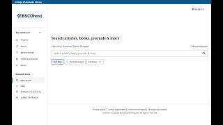 Academic Search Complete and the EBSCO Databases