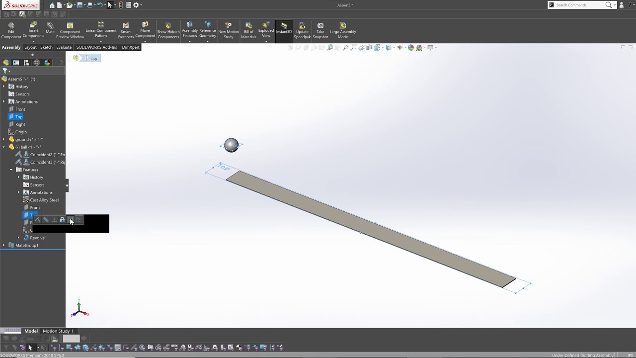 Solidworks Motion Study: Ball Throwing Tutorial (part 1-simulation ...