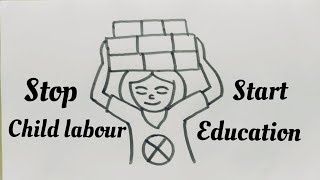 Child labour drawing||Drawing for Stop child labour||Easy child labour drawing for kids.