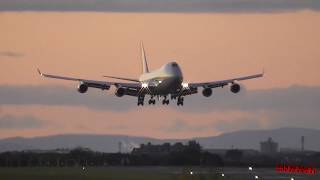 Prestwick Airport - Stunning Sunset arrival Cargolux B747-4R7(F) LX-UCV 20/10/2019