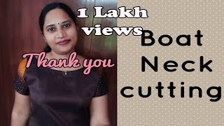 Boat Neck cutting and stitching Malayalam /How to cut Perfect Boat neck (easy method)