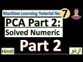 Part 2 Principal Component Analysis PCA Explained with Solved Example in Hindi  Machine Learning
