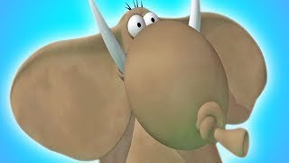 Giant Elephant Sneeze | Wild Animals Funny Cartoons for Kids by Gazoon