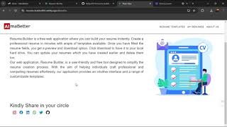Module 3 Almabetter Capstone Project Resume Builder Frontend Development