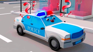 The Blue Police Car pursuing Racing Car - Emergency Cars Team - Original 3D Cars Cartoon Part 2