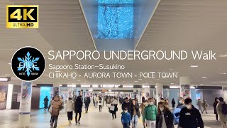 Sapporo Underground Walking Sapporo Station to Susukino｜Pole Town, Aurora Town, Chikaho｜Hokkaido