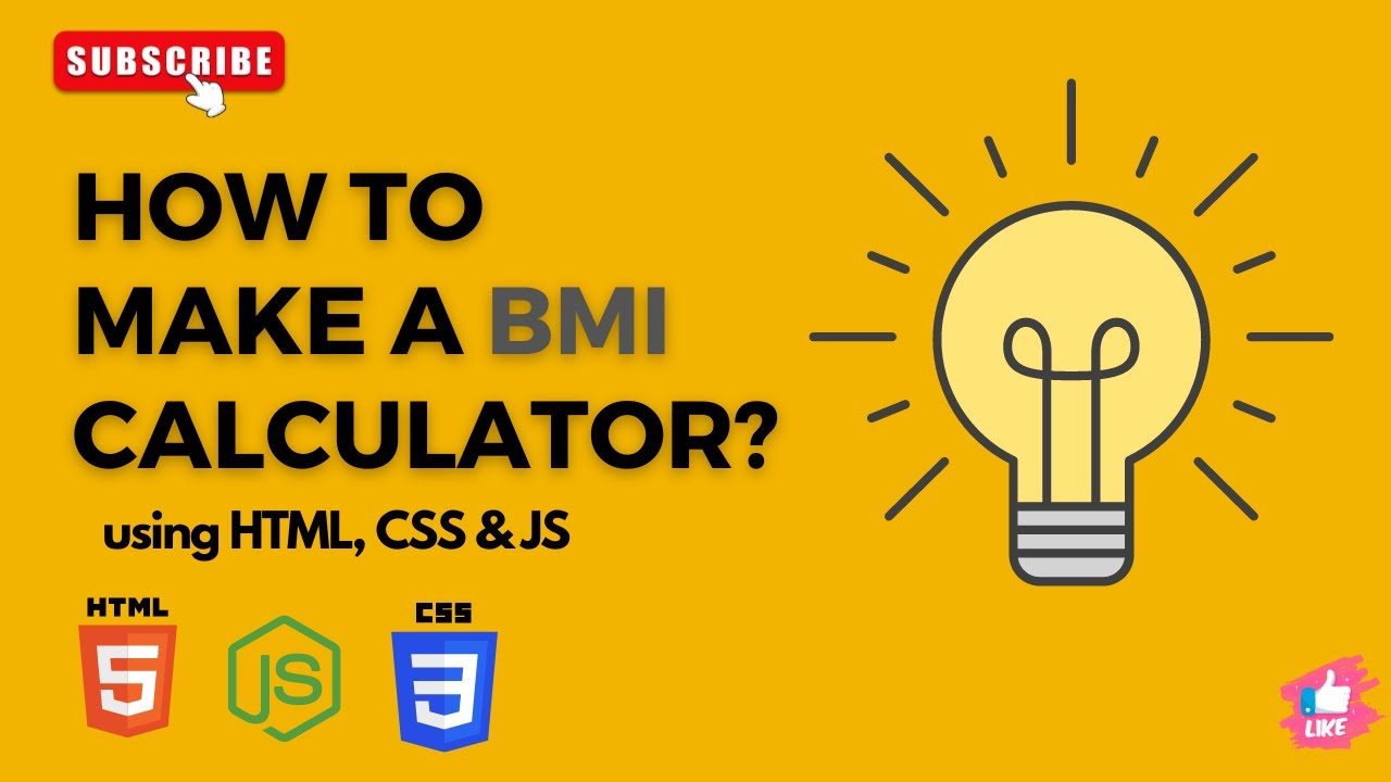 BMI Calculator Using JavaScript, HTML And CSS - YouTube