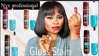 LIP I.V. HYDRATING LIP GLOSS STAIN SWATCHES | REVIEW | NYX PROFESSIONAL MAKEUP