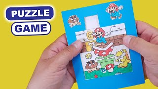How to make Super Mario Puzzle Game from cardboard. DIY Paper Puzzle Game.