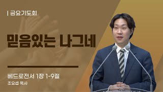 믿음있는 나그네｜베드로전서 1장 1~9절｜조요셉 목사｜평강교회｜금요기도회｜주후 2025년 01월 24일