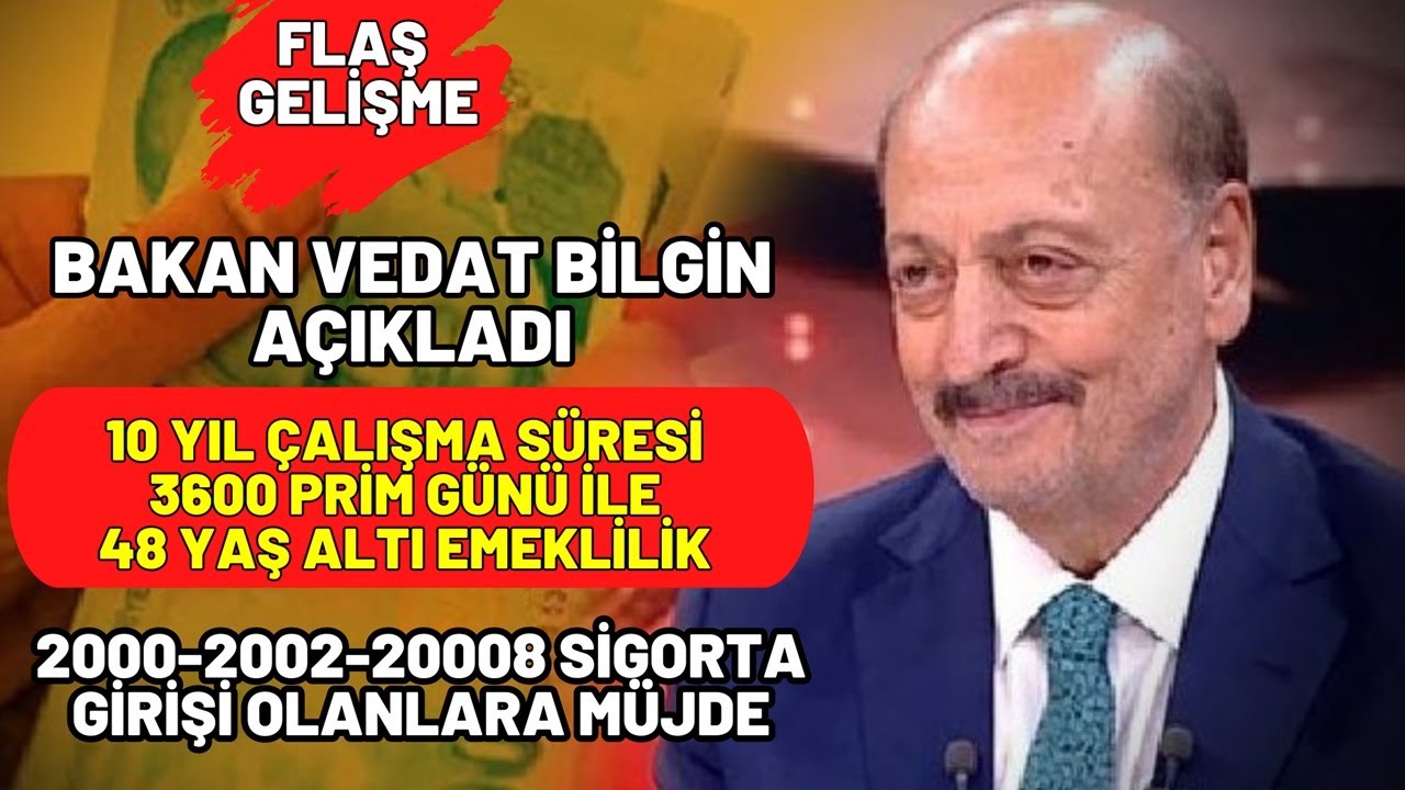 2000 2002 2008 Sigorta Girişi Olanlar! 10 Yıl çalışma Süresi 3600 Prim ...