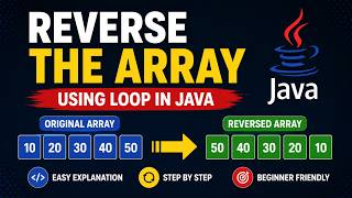 How to Reverse an Array in Java using a Loop? | Arrays | Reverse The Array | Interview Questions