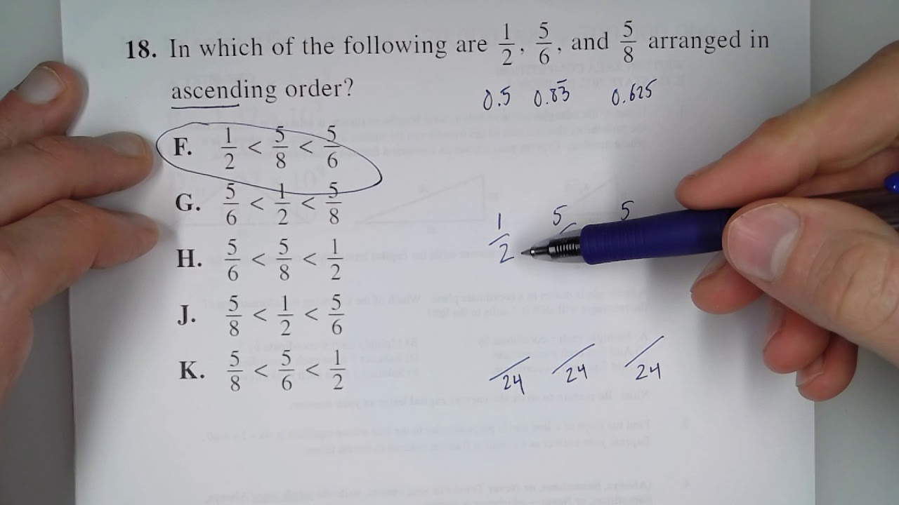 2017 2018 Act Prep Math 18 Youtube