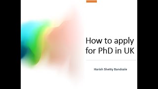 How to apply for PhD in UK