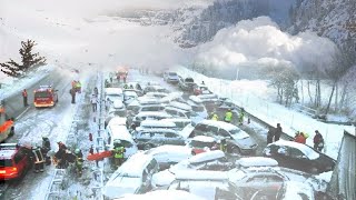 The bomb cyclone has reached Europe! Incredible scenes of chaos in the snowy Alps!