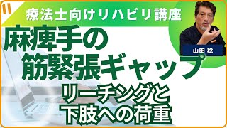 片麻痺者の麻痺手の筋緊張のギャップ㉖　リーチングと下肢への荷重