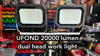 UFOND 20000 lumen dual head work light - unboxing