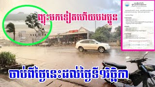 សូមប្រុងប្រយ័ត្នព្យុះចាប់ពីថ្ងៃនេះដល់ថ្ងៃទី១ខែវិច្ឆិកា ២០២២