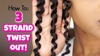 How To:: 3 Strand Twist Out! | Beginner Friendly