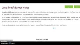 java InetAddress class,DatagramPacket,DatagramSocket classes