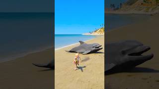 GTA V IRON MAN SAVING DOLPHIN FROM BABY #shorts | GERINGG