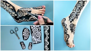 نقش حناء وافكارسهلة وسريعة وجديدة  روووعة 😍استكرات حناء 😍9 Beautiful Stickers Mehndi Design For foot