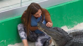 Gator Girl Kisses Her Favorite Alligator Every Morning