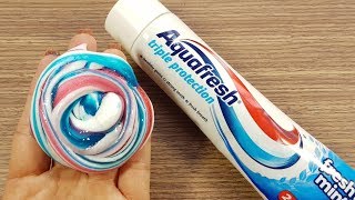 Aquafresh Toothpaste Slime and Salt!! NO GLUE NO BORAX