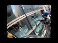 【gopro】15年以上のベテランスタッフが優しく新人スタッフにロープガラス清掃を指導する動画？