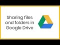 Sharing files and folders in Google Drive