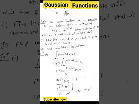 Gaussian Functions Exam Help Notes Quantum Mechanics MSc Physics 1st Semester Mgkvp Varanasi