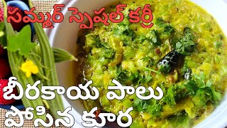 Beerakaya Palu posina Curry | Summer Special Curry Recipe| Ridge Gourd kura@KothaRuchi