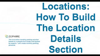 Locations: How To Build The Location Details Section