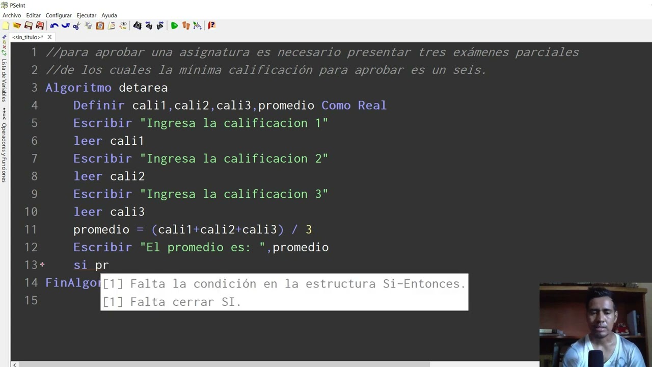 Ingresar 3 Calificaciones Y Determinar Si Aprueba O Reprueba Un Curso ...